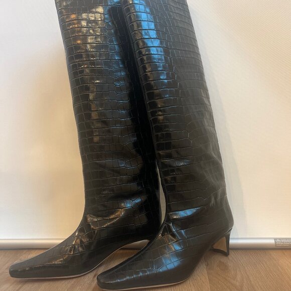 NEW STAUD Wally lather boot black embossed croc sz 38 BNWOB - Picture 4 of 4